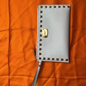 Michael Kors Wristlet - White with Gold Accents